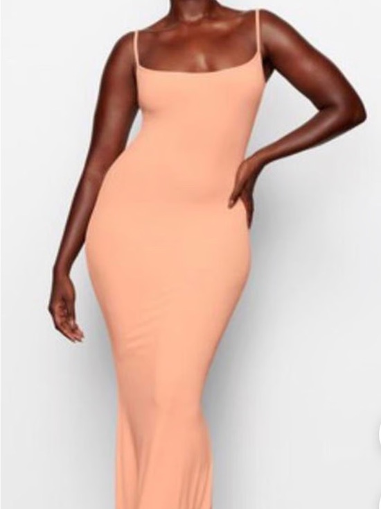 SKIMS Dresses & Skirts - SKIMS Peach Spaghetti-Strap Bodycon Maxi Dress
